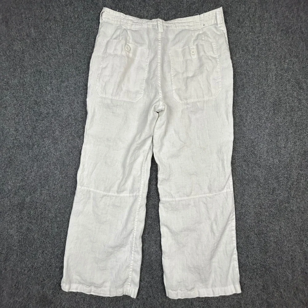 H&M L.O.G.G. Linen Pants Mens 32 White Coastal Summer Straight Leg Trousers
